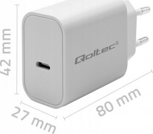 Ładowarka Qoltec Ładowarka Super Quick PD | USB-C | 20W | 5-12V | 1.67-3A | Biała 4