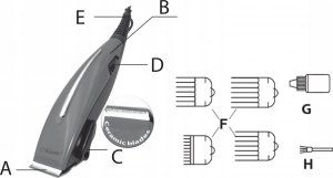 Maszynka do włosów Maestro STRZYŻARKA MR-652C CZERWONA 6