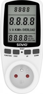 Savio Watomierz, kalkulator energii z wywietlaczem LCD, 16A, 3680W, AE-01 1