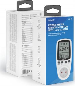 Savio Watomierz, kalkulator energii z wywietlaczem LCD, 16A, 3680W, AE-01 2