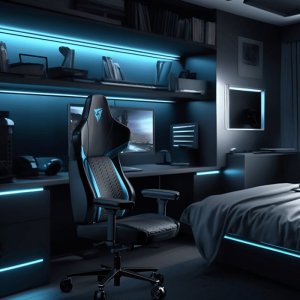 Fotel ThunderX3 CORE - RACER, czarno-niebieski 4