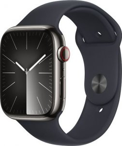Smartwatch Apple Watch 9 GPS + Cellular 45mm Graphite Stainless Steel Sport M/L Granatowy  (MRMW3QP/A) 1
