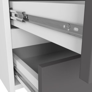 Fabryka Mebli Akord Komoda do salonu CL 100 cm 6 szuflad klasyczna - biała grafit szary 4