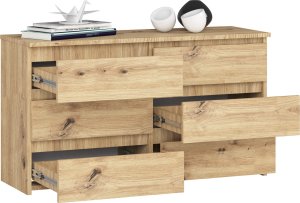 Fabryka Mebli Akord Komoda do salonu CL 100 cm 6 szuflad klasyczna - dąb artisan 4