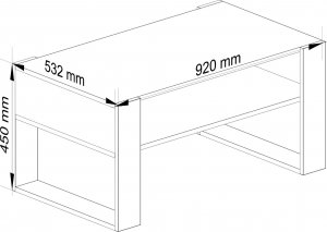 Fabryka Mebli Akord Ława kawowa DOMI 92 cm 2 poziomy stolik kawowy - dąb sonoma biała 3
