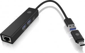 HUB USB Icy Box Hub IB-HUB1439-LAN 4w1 HUB, 1x USB-C, 2xUSB-A, 1x LAN 2