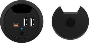 Icy Box IB-HUB1407 3 Port ładowarka do biurka, 2x USB-A, 1x USB-C, otwór 60mm 4