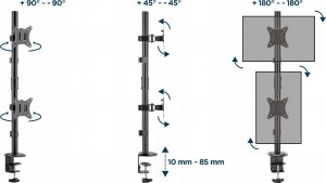 Gembird Uchwyt biurkowy na 2 monitory 17" - 32" (MA-D2-02) 6