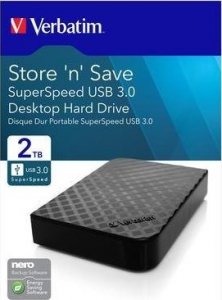 Dysk zewnętrzny HDD Verbatim Dysk zewnętrzny Verbatim 2TB 3.5" Store n Save 2Gen czarny USB 3.0 1