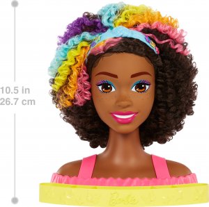 Lalka Barbie Mattel Barbie Głowa do stylizacji Neonowa tęcza Kręcone włosy HMD79 1