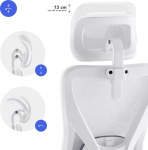 Krzesło biurowe SENSE7 Tone Biało-szare 3