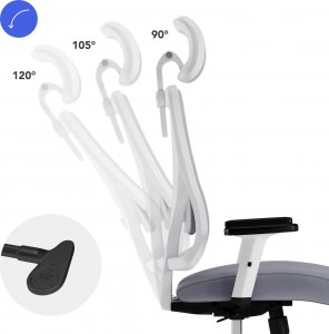 Krzesło biurowe SENSE7 Tone Biało-szare 6