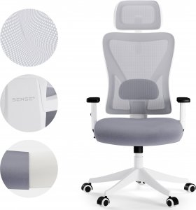 Krzesło biurowe SENSE7 Tone Biało-szare 8