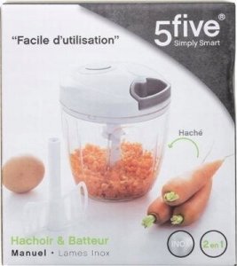 Rozdrabniacz 5five Rozdrabniacz do warzyw z nakładką do ubijania pjany, 2w1, ręczny 4