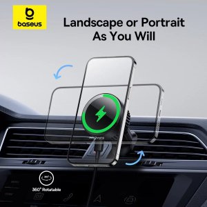 Baseus Uchwyt samochodowy z ładowaniem bezprzewodowym Baseus MagPro 15W (czarny) 3