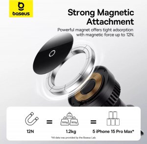 Baseus Uchwyt samochodowy z ładowaniem bezprzewodowym Baseus MagPro 15W (czarny) 5