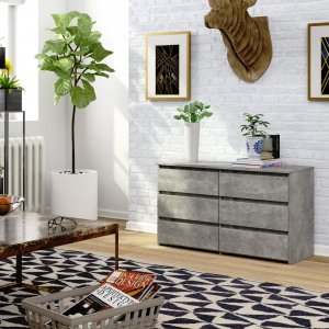 Fabryka Mebli Akord Komoda do salonu CL 100 cm 6 szuflad klasyczna - beton 4