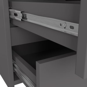 Fabryka Mebli Akord Komoda do salonu CL 100 cm 6 szuflad klasyczna - grafit szary 4