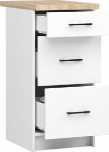 Fabryka Mebli Akord Szafka kuchenna stojąca OLIWIA 40 cm 3 szuflady plus blat - biała 2