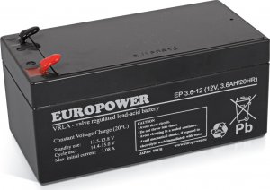 Europower Akumulator 12V 3.6Ah AGM Europower EP3.6-12 1