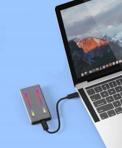 Kieszeń Zenwire Obudowa na dysk SSD m2 4w1 NVME Pcie SATA NGFF M.2 USB-C USB 3.0 10 GB/s Adapter Kieszeń LED RGB Zenwire 2808SN 2