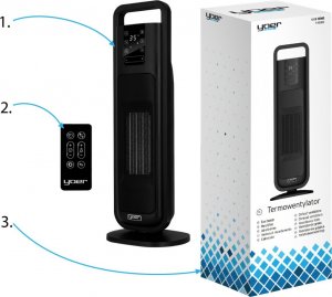 Termowentylator Yoer FARELKA Elektryczna TERMOWENTYLATOR Ceramiczny ECO* Grzejnik 2000W + WI-FI + Pilot - Feno FH04BK 12