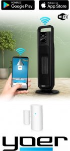 Termowentylator Yoer FARELKA Elektryczna TERMOWENTYLATOR Ceramiczny ECO* Grzejnik 2000W + WI-FI + Pilot - Feno FH04BK 9