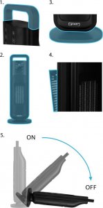 Termowentylator Yoer FARELKA Elektryczna TERMOWENTYLATOR Ceramiczny ECO* Grzejnik 2000W + WI-FI + Pilot - Feno FH04BK 10