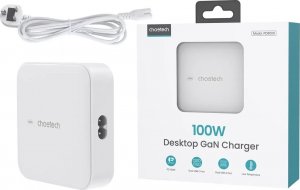 Ładowarka Choetech Ładowarka sieciowa Choetech PD8008, 2x USB-C, 2x USB-A, GaN, 100W (biała) 3