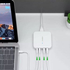 Ładowarka Choetech Ładowarka sieciowa Choetech PD8008, 2x USB-C, 2x USB-A, GaN, 100W (biała) 5