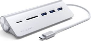 HUB USB Satechi Satechi Aluminium Hub Combo - aluminiowy Hub USB-C (3x USB-A, czytnik kart micro/SD) (silver) 1