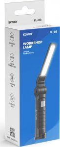 Savio Lampa warsztatowa akumulatorowa COB LED 3W + SMD 1W, USB-C, 150 lm, obrotowa głowica, magnes, FL-03 7