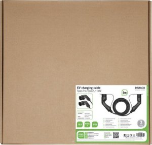 Kabel do ładowania samochodów Deltaco Type 2 - Type 2, 3 fazy, 16A, 11kW, 5m (EV-3215) 5