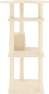 vidaXL Drapak dla kota z sizalowymi słupkami, kremowy, 123 cm 4