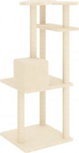 vidaXL Drapak dla kota z sizalowymi słupkami, kremowy, 123 cm 5