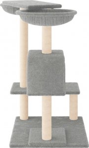 vidaXL Drapak dla kota ze słupkami, jasnoszary, 82 cm 4