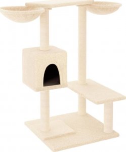 vidaXL Drapak dla kota ze słupkami, kremowy, 82 cm 2