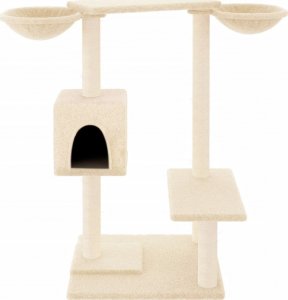 vidaXL Drapak dla kota ze słupkami, kremowy, 82 cm 3