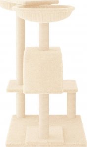 vidaXL Drapak dla kota ze słupkami, kremowy, 82 cm 4