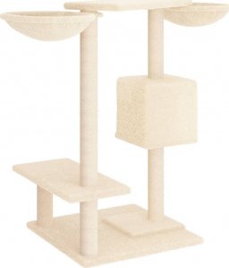 vidaXL Drapak dla kota ze słupkami, kremowy, 82 cm 5