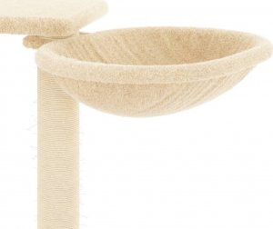 vidaXL Drapak dla kota ze słupkami, kremowy, 82 cm 7