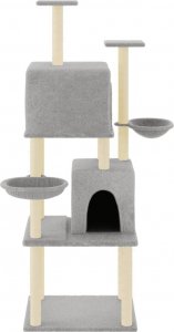 vidaXL Drapak dla kota, z sizalowymi słupkami, jasnoszary, 180 cm 3