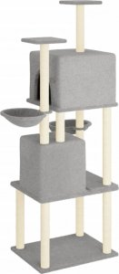 vidaXL Drapak dla kota, z sizalowymi słupkami, jasnoszary, 180 cm 5