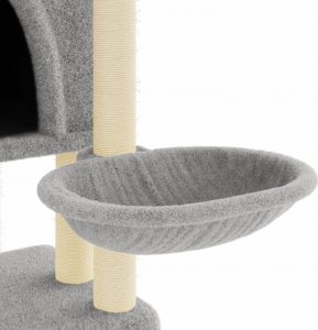 vidaXL Drapak dla kota, z sizalowymi słupkami, jasnoszary, 180 cm 7