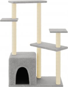 vidaXL Drapak dla kota, z sizalowymi słupkami, jasnoszary, 107,5 cm 3