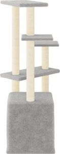 vidaXL Drapak dla kota, z sizalowymi słupkami, jasnoszary, 107,5 cm 4