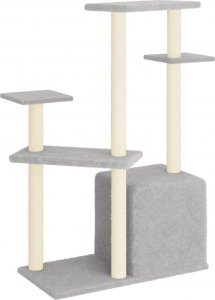 vidaXL Drapak dla kota, z sizalowymi słupkami, jasnoszary, 107,5 cm 5