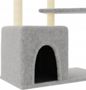 vidaXL Drapak dla kota, z sizalowymi słupkami, jasnoszary, 107,5 cm 6