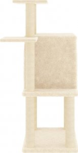 vidaXL Drapak dla kota, z sizalowymi słupkami, kremowy, 97 cm 4