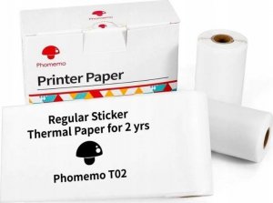 Phomemo Papier Biały Samoprzylepny Wkład Wkłady 3x Rolka do Phomemo T02 / M02 PRO / M02X / Q12-RMS2 1